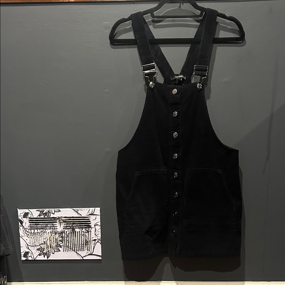 Forever 21 Black Corduroy Overalls